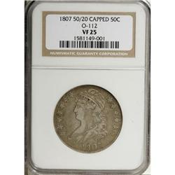 1807 50C Large Stars, 50 Over 20 VF25 NGC