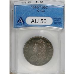 1818/7 50C Small 8 AU50 ANACS