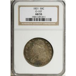 1821 50C AU55 NGC O-107