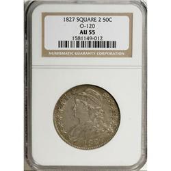 1827 50C Square Base 2 AU55 NGC O-120a