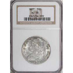 1827 50C Square Base 2 AU58 NGC O-141