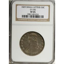 1829 50C Small Letters VF35 NGC O-106, R.5