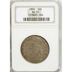 1830 50C Small 0 AU55 NGC