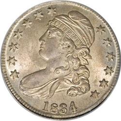 1834 50C Large Date, Small Letters MS64 PCGS