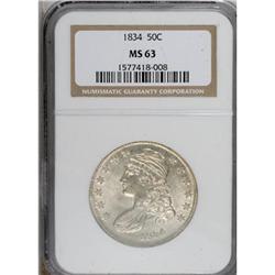 1834 50C Small Date, Small Letters MS63 NGC