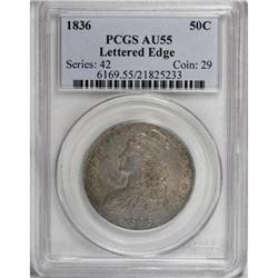 1836 50C Lettered Edge AU55 PCGS