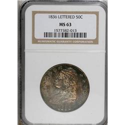 1836 50C Lettered Edge MS63 NGC