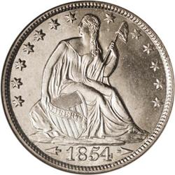 1854-O 50C Arrows MS66 NGC