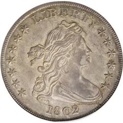 1802/1 $1 Narrow Date AU58 NGC