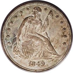 1849 $1 MS62 PCGS