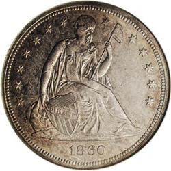1860 $1 MS62 ANACS 