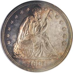 1864 $1 PR64 Cameo PCGS