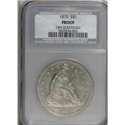 1870 $1--Obverse Scratched--NCS. Proof