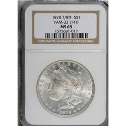 1878 7/8TF $1 Weak MS65 NGC