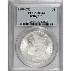 1880-CC $1 8 Over High 7 MS64 PCGS