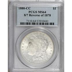 1880-CC $1 8/7 Reverse of 1878 MS64 PCGS