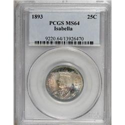 1893 25C Isabella Quarter MS64 PCGS