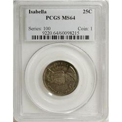 1893 25C Isabella Quarter MS64 PCGS
