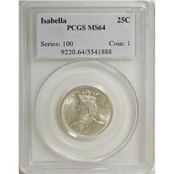 1893 25C Isabella Quarter MS64 PCGS
