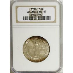 1936 50C Columbia MS67 NGC