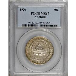 1936 50C Norfolk MS67 PCGS
