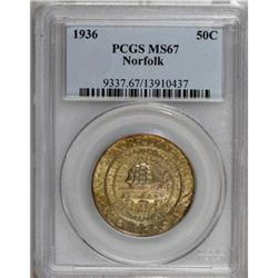 1936 50C Norfolk MS67 PCGS
