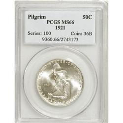 1921 50C Pilgrim MS66 PCGS