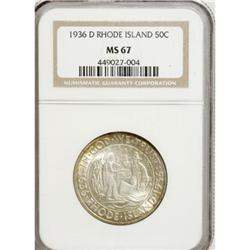 1936-D 50C Rhode Island MS67 NGC