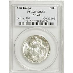 1936-D 50C San Diego MS67 PCGS