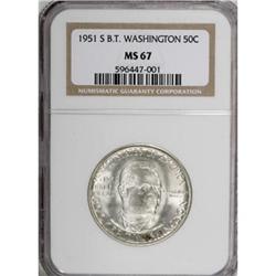 1951-S 50C Booker T. Washington MS67 NGC