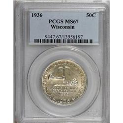 1936 50C Wisconsin MS67 PCGS