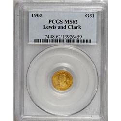 1905 G$1 Lewis and Clark MS62 PCGS