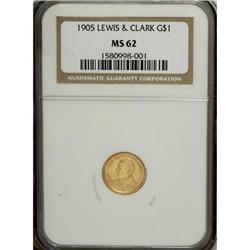 1905 G$1 Lewis and Clark MS62 NGC