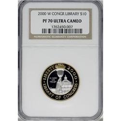 2000-W $10 Library of Congress PR70 Deep Cameo