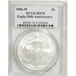 2006-W $1 20th Anniversary Silver Eagle MS70