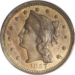 1857 E1C One Cent, Judd-186, Pollock-222, High