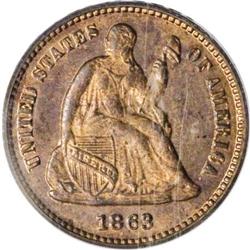 1863 H10C Half Dime, Judd-323, Pollock-388, R.7,
