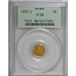 1853-C G$1 VF30 PCGS