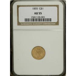 1855 G$1 AU55 NGC
