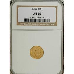 1855 G$1 AU55 NGC