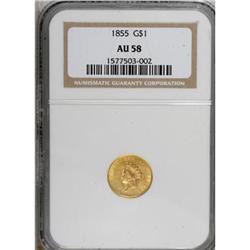 1855 G$1 AU58 NGC