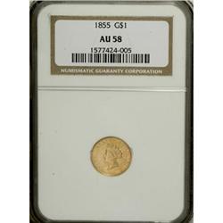 1855 G$1 AU58 NGC