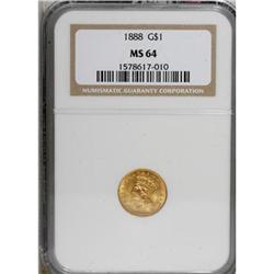 1888 G$1 MS64 NGC