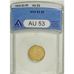 1835 $2 1/2 AU53 ANACS