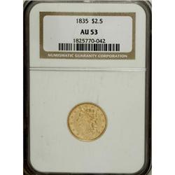1835 $2 1/2 AU53 NGC