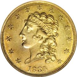 1835 $2 1/2 MS61 NGC