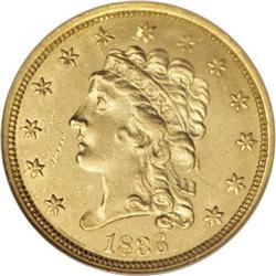 1836 $2 1/2 Script 8 MS61 NGC