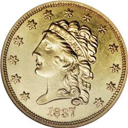 1837 $2 1/2 MS62 NGC