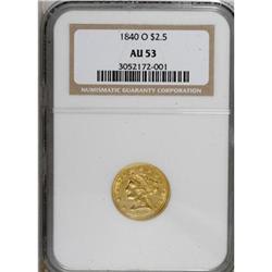 1840-O $2 1/2 AU53 NGC
