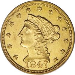 1847-C $2 1/2--Cleaned--ANACS. AU58 Details